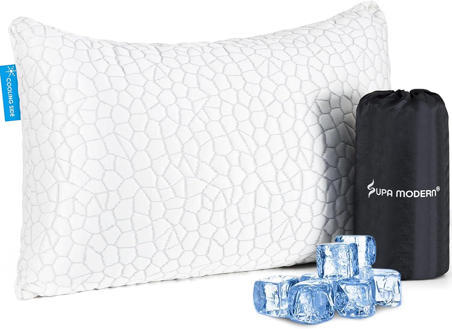 SUPA MODERN Cooling Bed Pillows, Special Shredded Memory Foam Pillows for Sleepi...