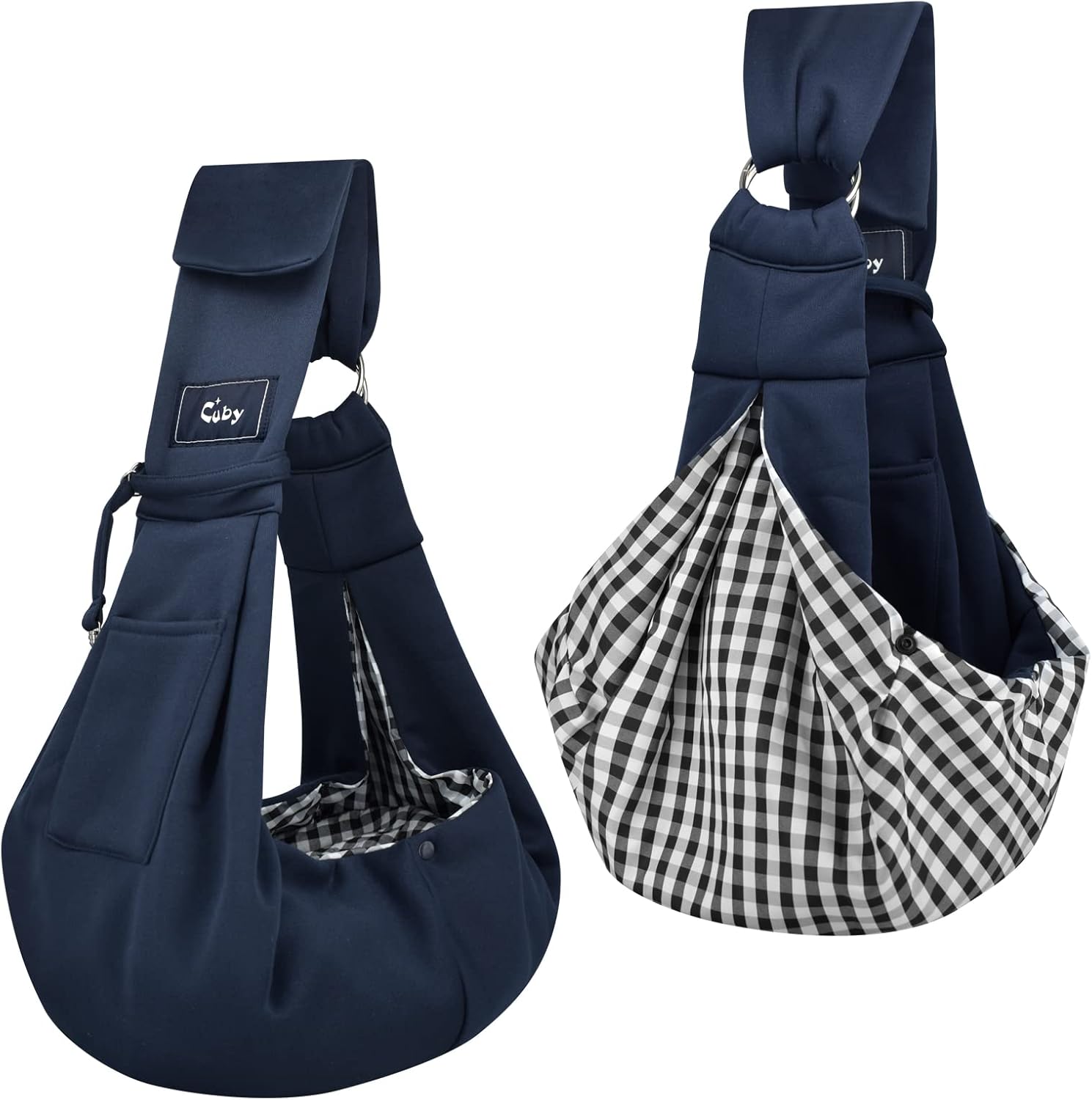 CUBY Dog and Cat Sling Carrier - Hands Free Reversible Pet Papoose Bag - Soft Po...