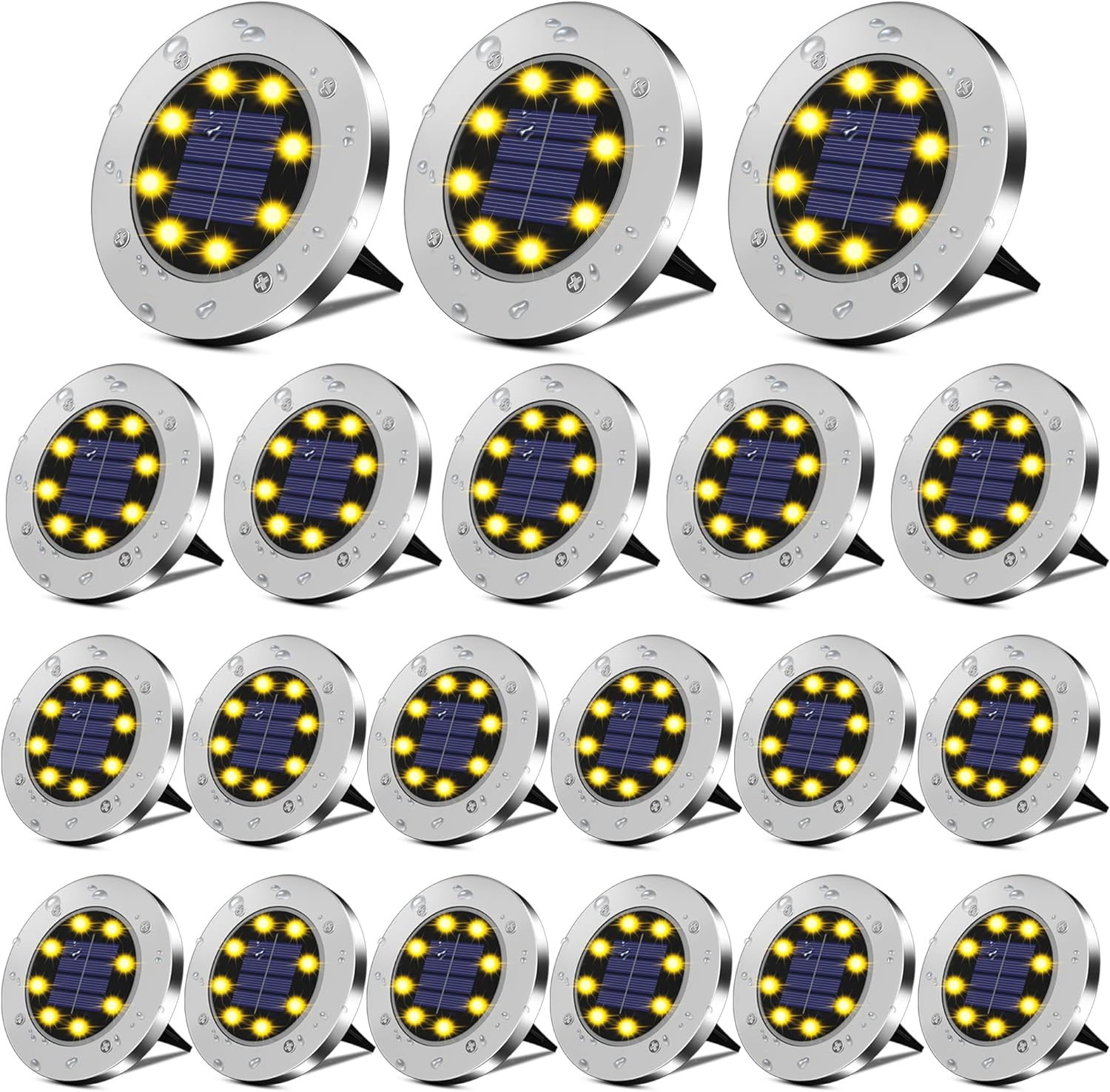 Solar Lights Outdoor Waterproof 20Pack, Solar Garden Lights Pathway Lights Brigh...
