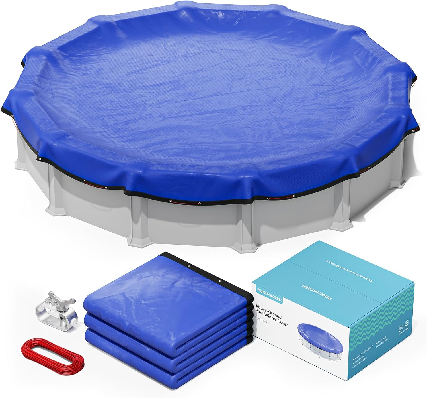 POOLHACKER【2024 Upgrade】 30 ft Round Winter Pool...