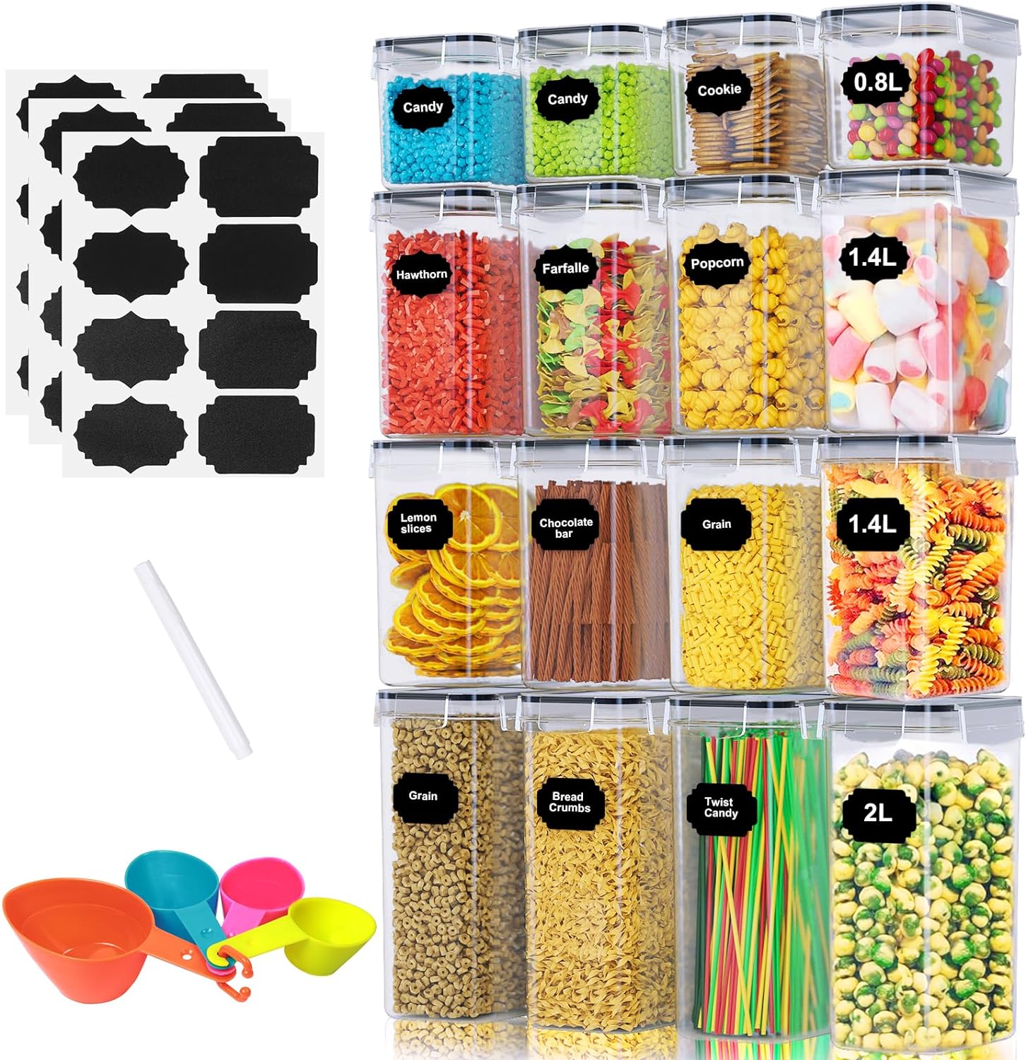 Peyiuun 16Pcs Airtight Food Storage Containers & Kitchen Storage Containers with...