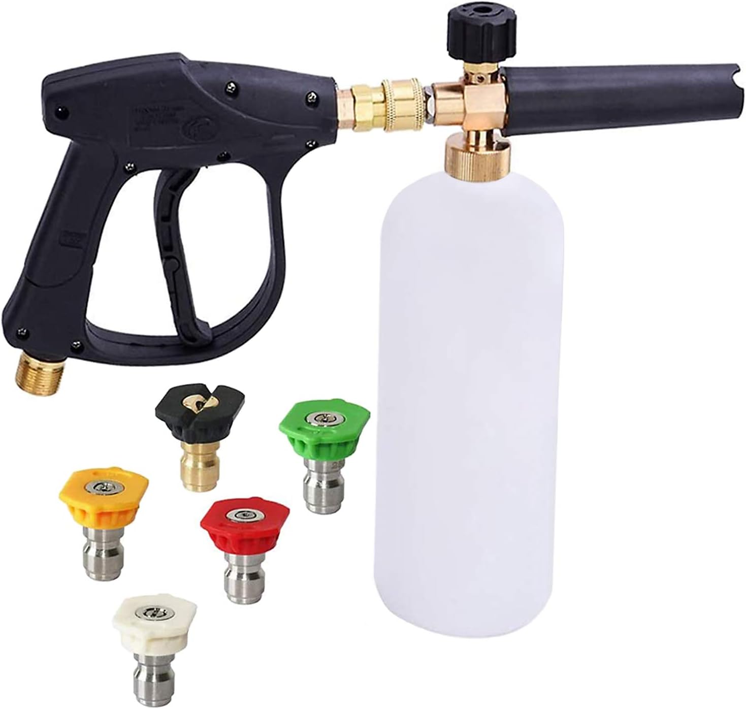 Stone Banks Pressure Washer Snow Foam Cannon Lance Gun, 1L Adjustable 1/4" Quick...