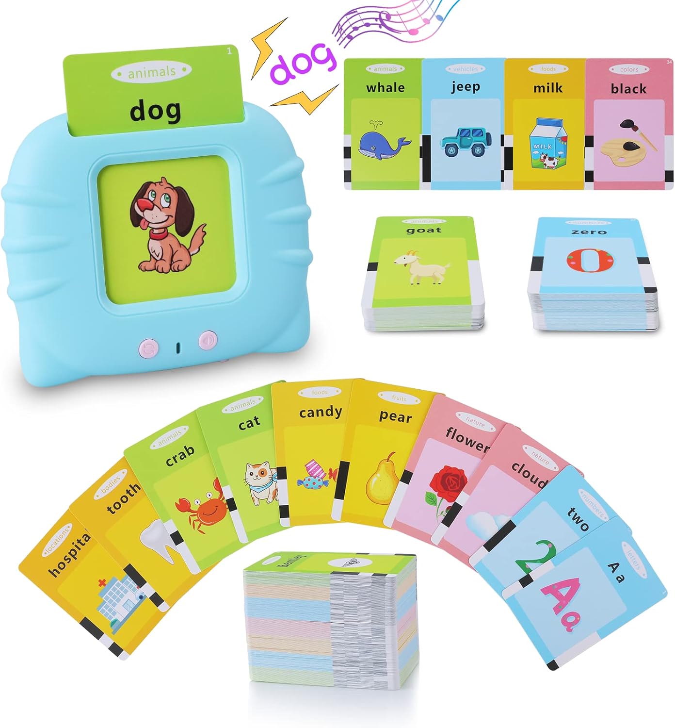 Talking Flash Cards Learning Toys for Toddlers 1-6 Year Old,British English, 384...