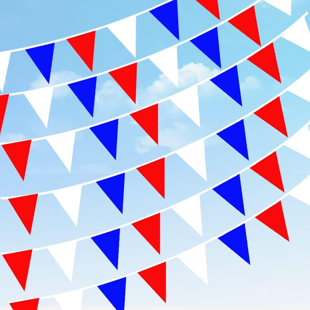 DOJoykey 200M Nylon Fabric Bunting Banner, Special Triangular Flags Pennant Bann...