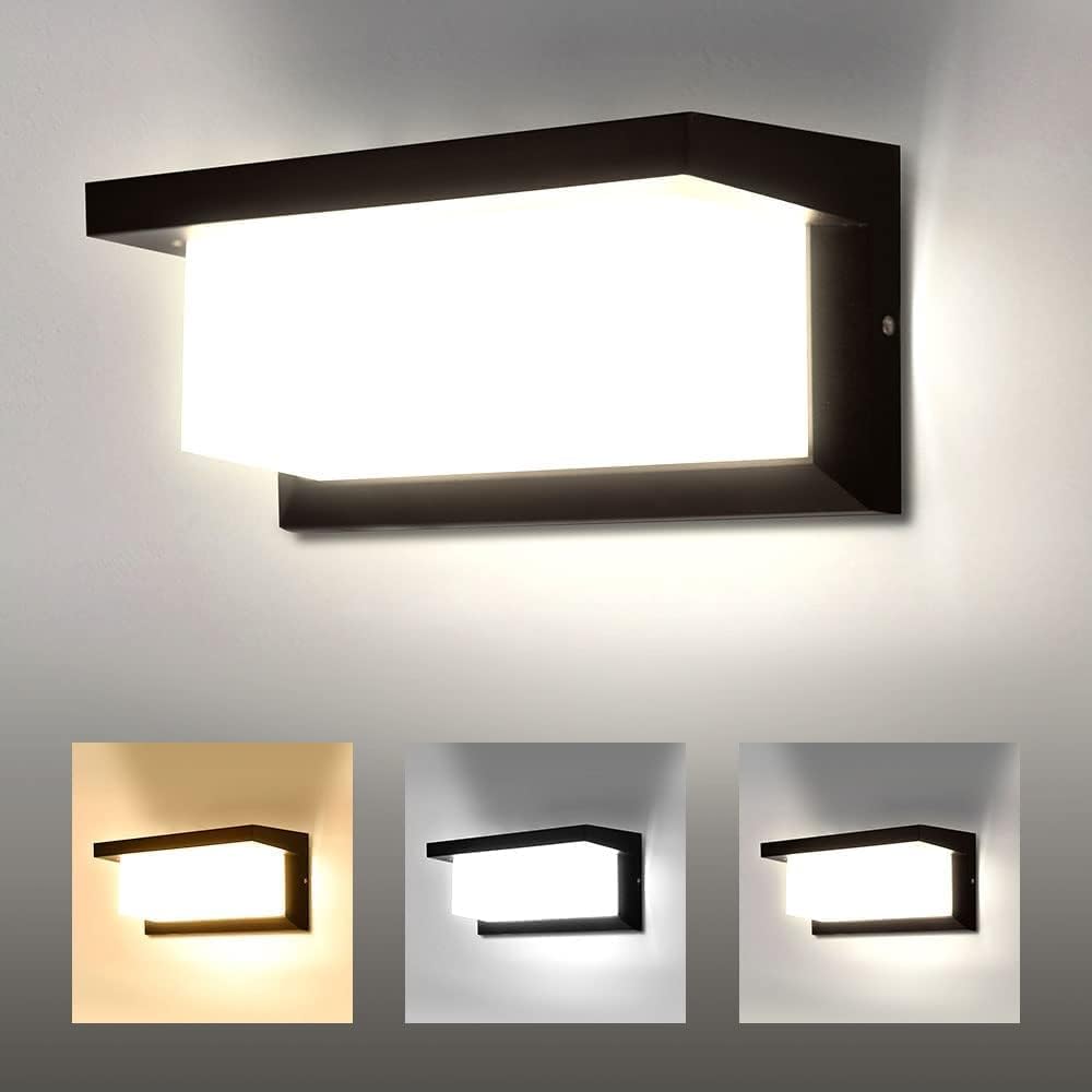 CANMEIJIA Outdoor Wall Lights Front Door Lights, 6500K 18W IP44 Waterproof LED B...