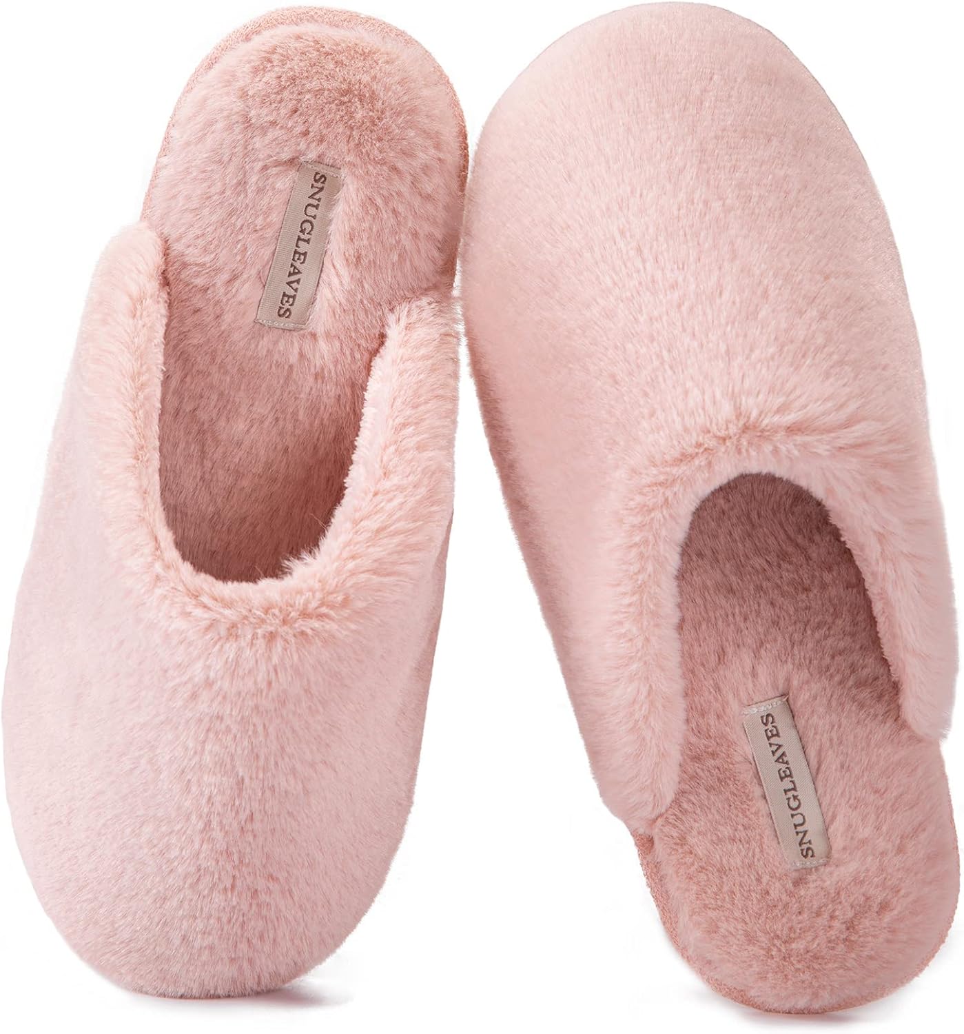 Snug Leaves Women's Fuzzy House Memory Foam Slippe...