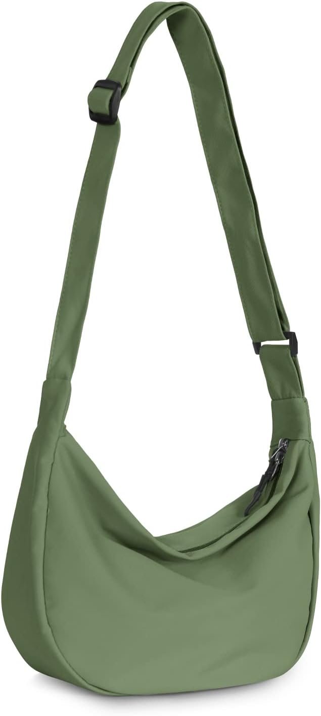 Small Sling Crossbody Bag for Women Men Trendy, Mini Crescent Bag with Adjustabl...