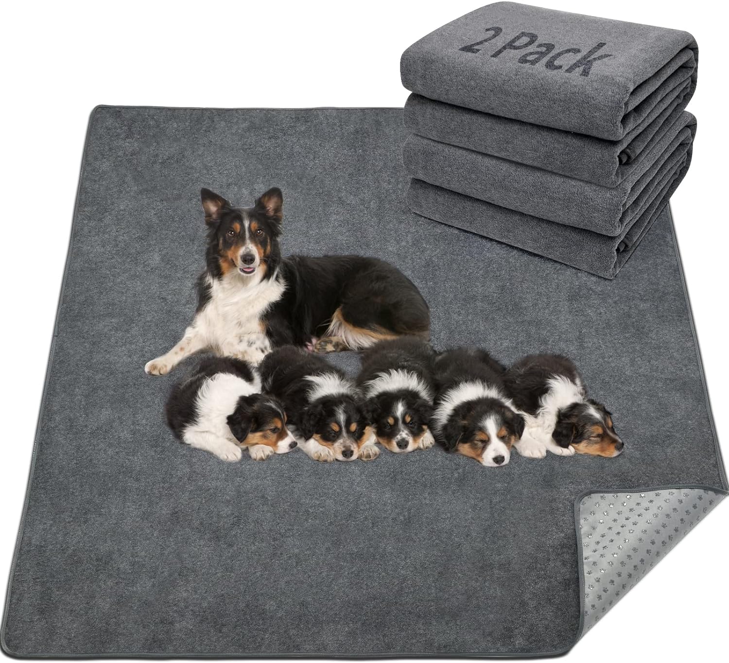 LOOBANI Washable Pee Pad for Dogs, 2 Packs Non-Slip Puppy Training Pads, Fast Ab...