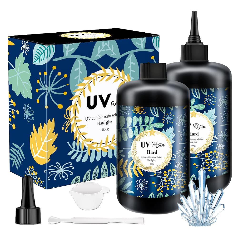 Crystal Clear Hard UV Resin Upgraded Formula Ultraviolet Fast Curing Resin for J...
