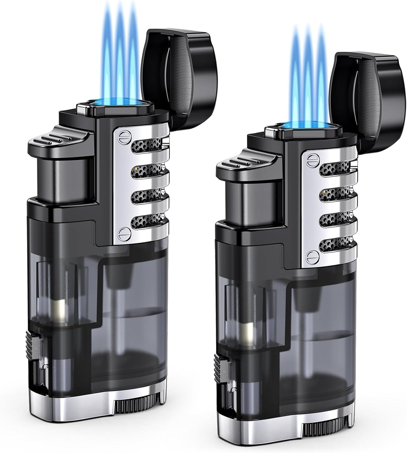 Torch Lighter Butane Refillable Triple Jet Flame Torch Lighters, Windproof Adjus...
