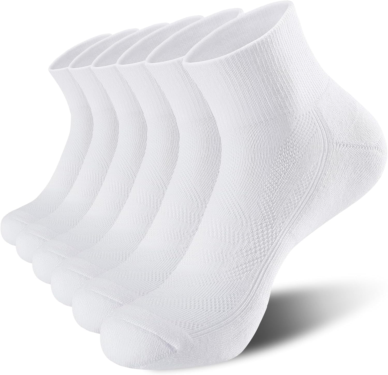 Lapulas 6 Pack Ankle Socks with Cushion, Athletic Running Sports Socks Anti-Blis...