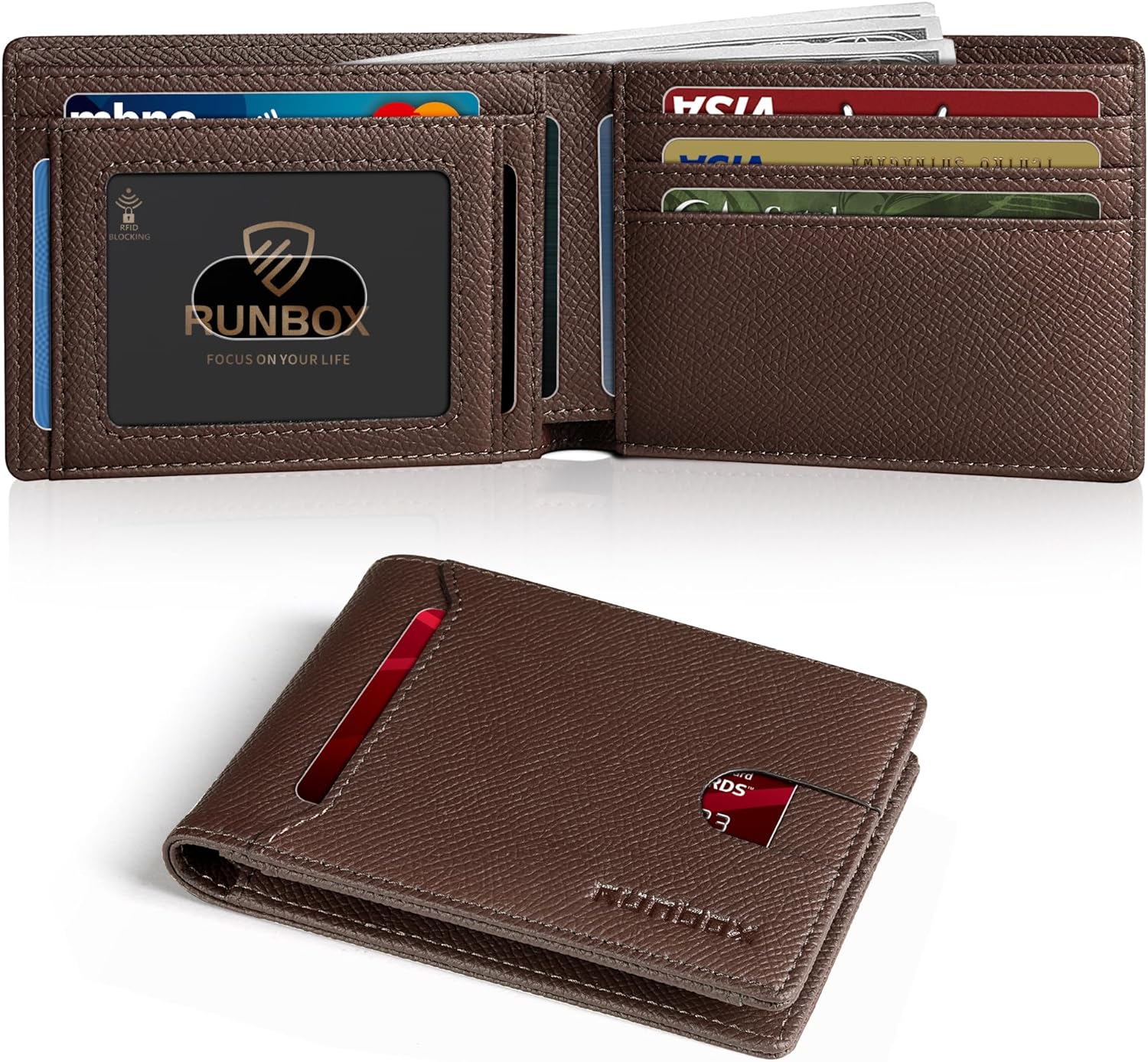 RUNBOX Wallet for Men, Slim and High-Quality Wallet with 11 Credit Card Holder S...
