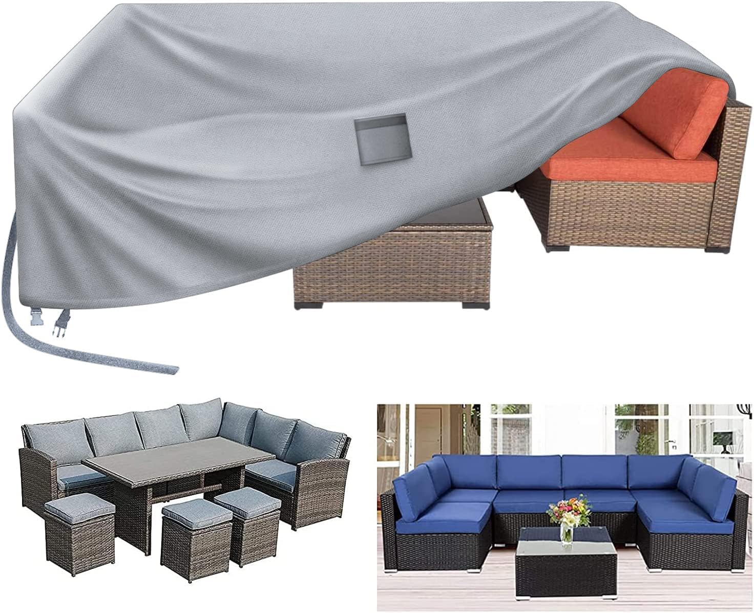 Kovshuiwe Garden Furniture Covers,250x250x90cm Patio Furniture Cover Waterproof,...