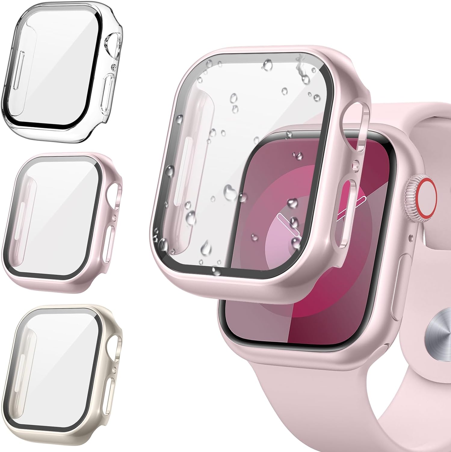 Tensea [3Pack for Apple Watch Screen Protector Case Series 9 8 7 41mm, iWatch Pr...