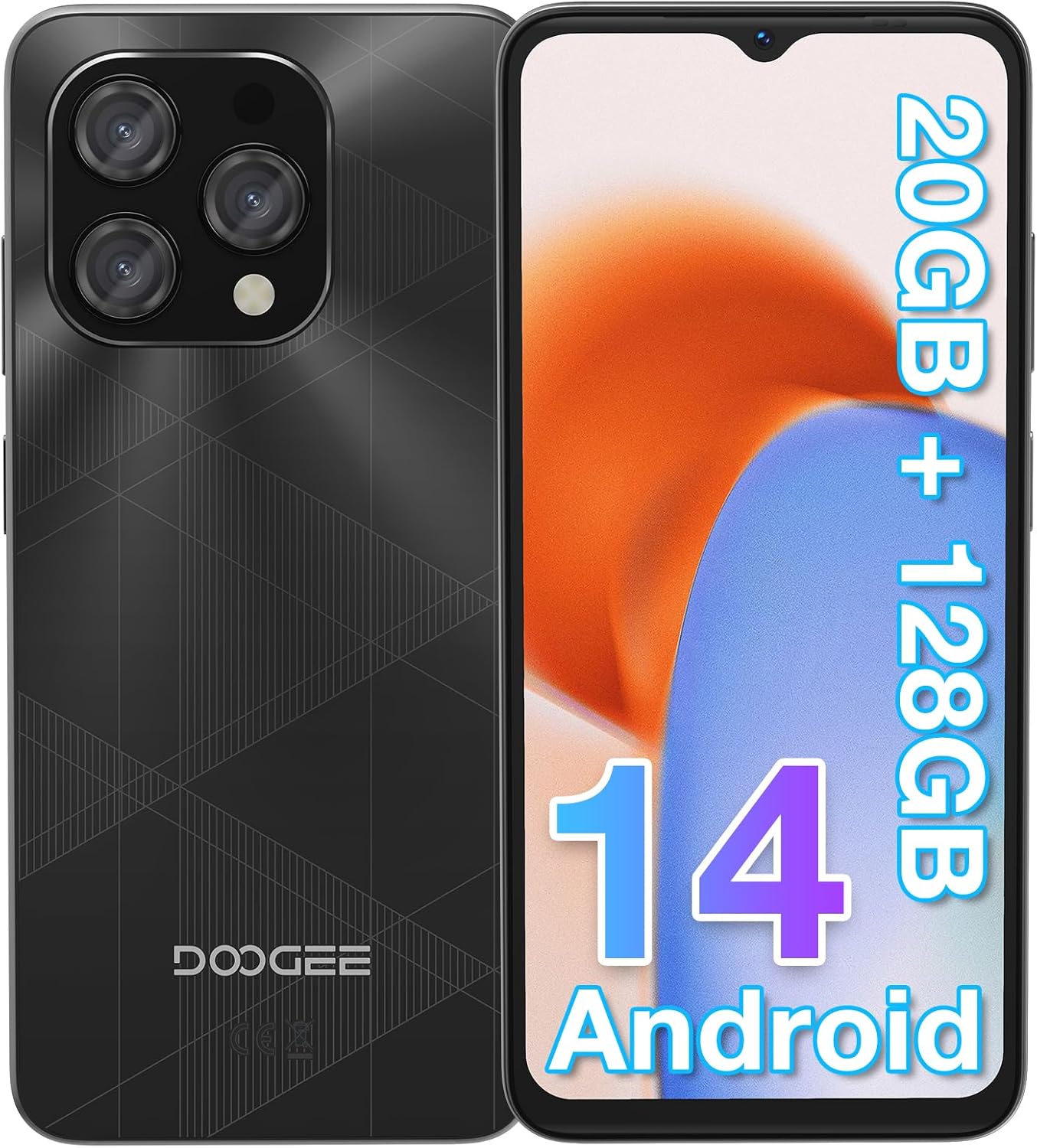DOOGEE N55 Plus Phone, Android 14 Mobile Phone(2024), 20GB RAM+128GB ROM(TF 1TB)...