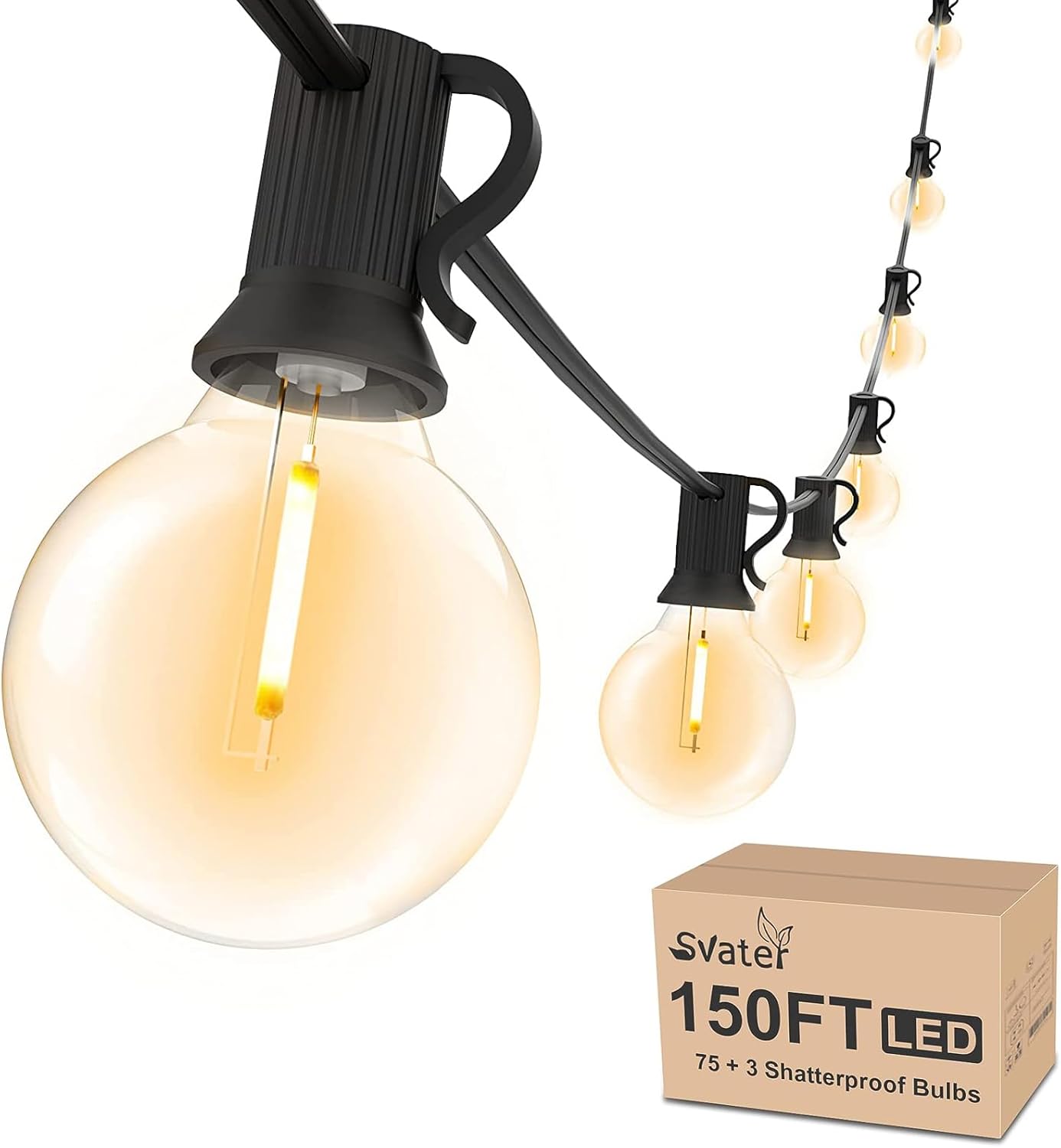 Svater Outdoor String Lights, Special Patio Lights with 78 Shatterproof LED Bulb...