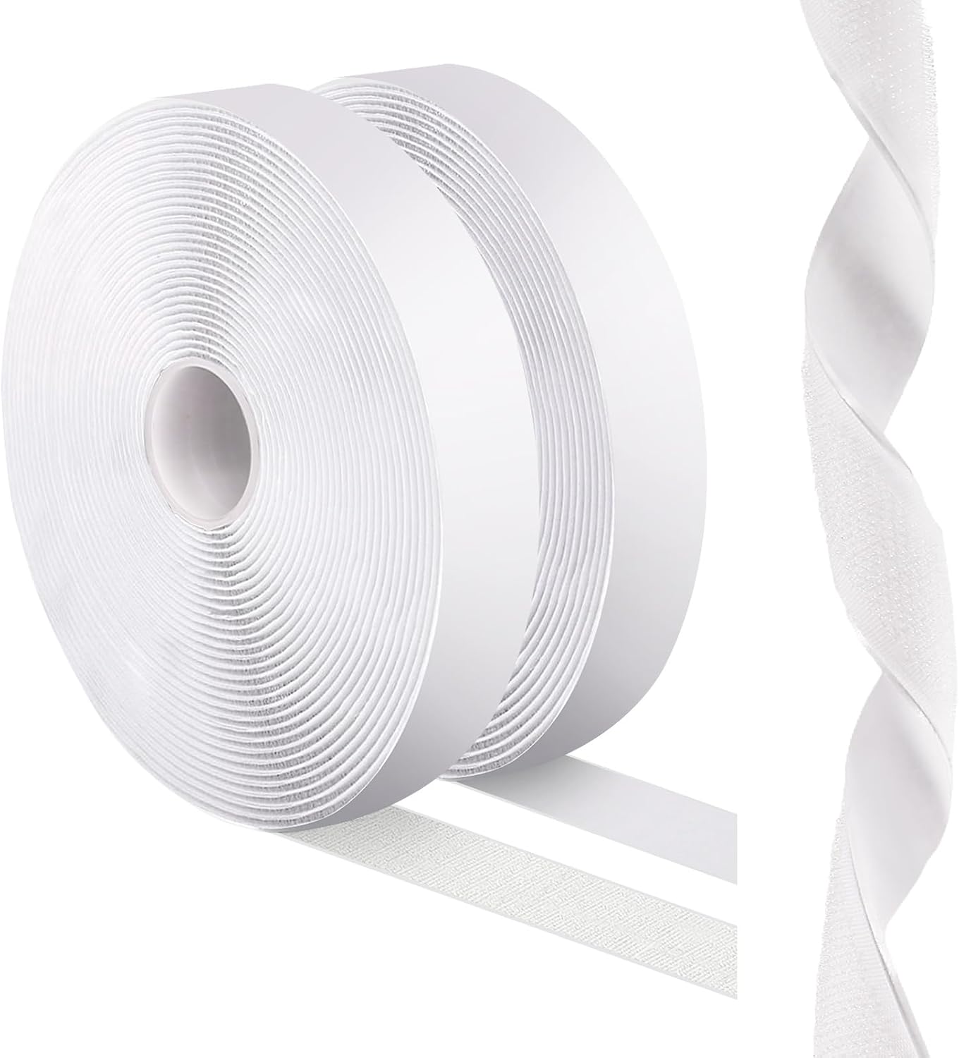 1''×41Ft White Heavy Duty Hook And Loop Tape Adhesive, No Punching Picture Wall...