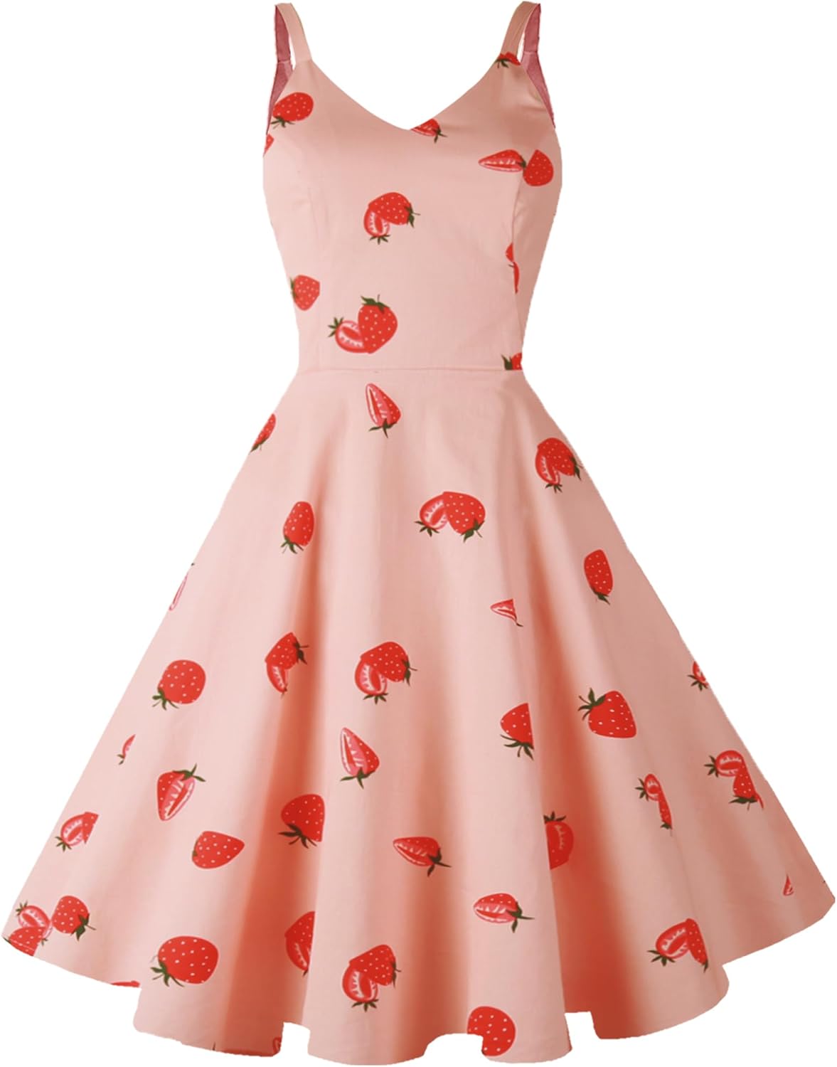 GOOBGS Women's Dress, Special 1950s Retro Vintage Cocktail Swing Dress with Spag...