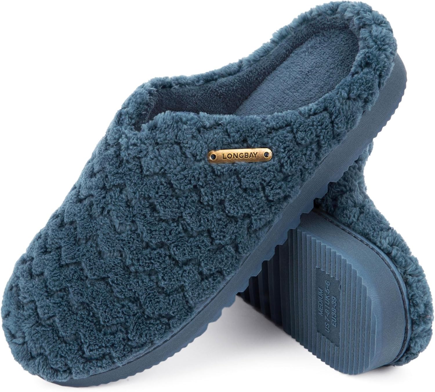 LongBay Women’s Soft Flannel Memory Foam Slippers Slip on House Shoes Indoor Out...