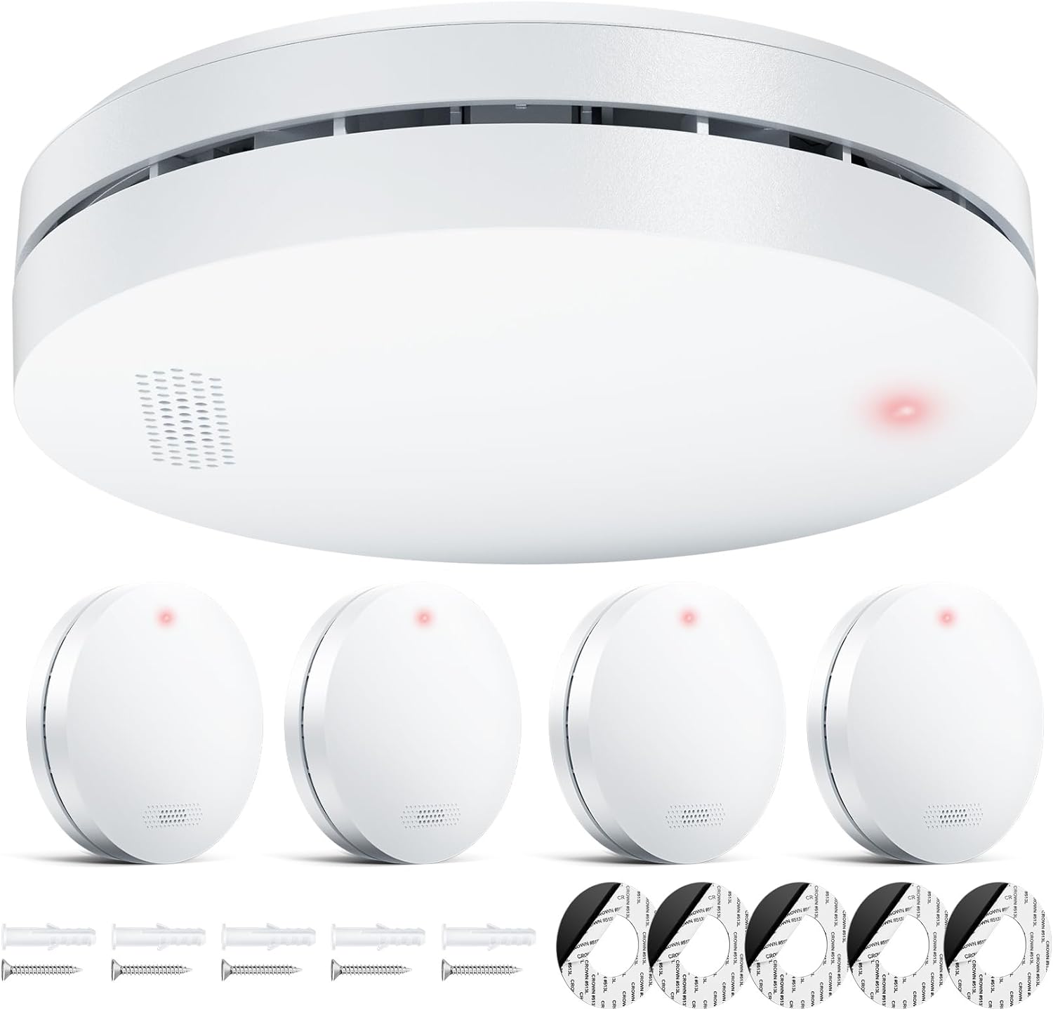 Smoke Alarm 2024, Fire Alarm 10-Year Battery Winner, Fire Detector, No Drilling,...