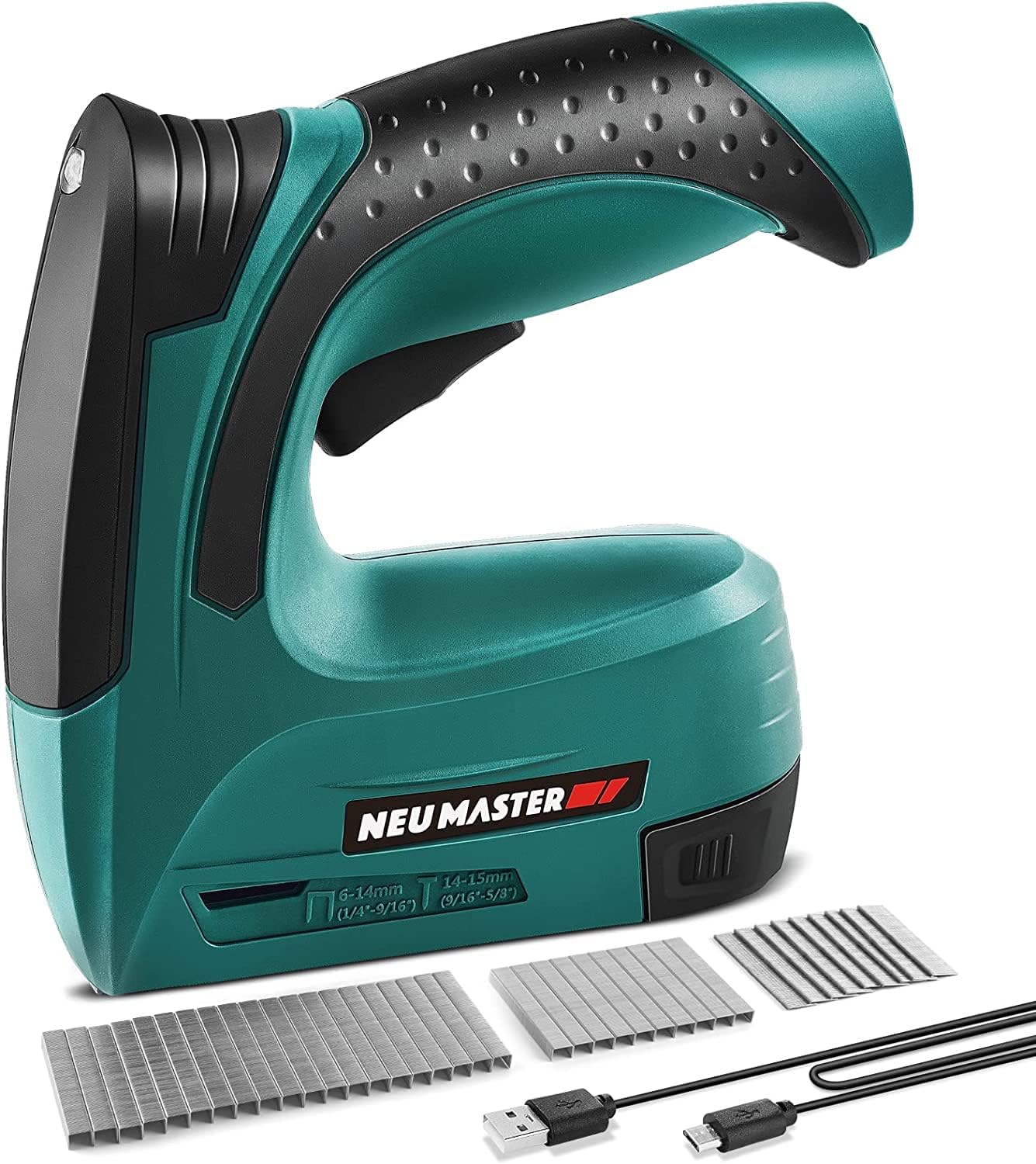 NEU MASTER Cordless Staple Gun, 2 in 1 Electric Brad Nailer/Stapler, 4V Power St...