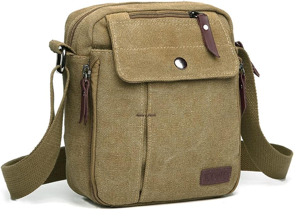Kono Small Canvas Messenger Bag Men Shoulder Bags Travel Organizer Satchel Durab...