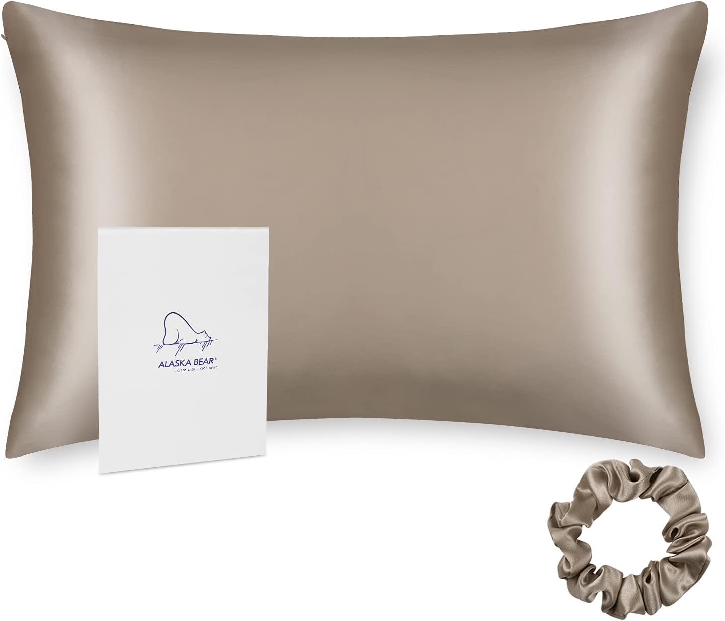 ALASKA BEAR Natural Silk Pillowcase, Hypoallergenic, 19 momme, 600 thread count...