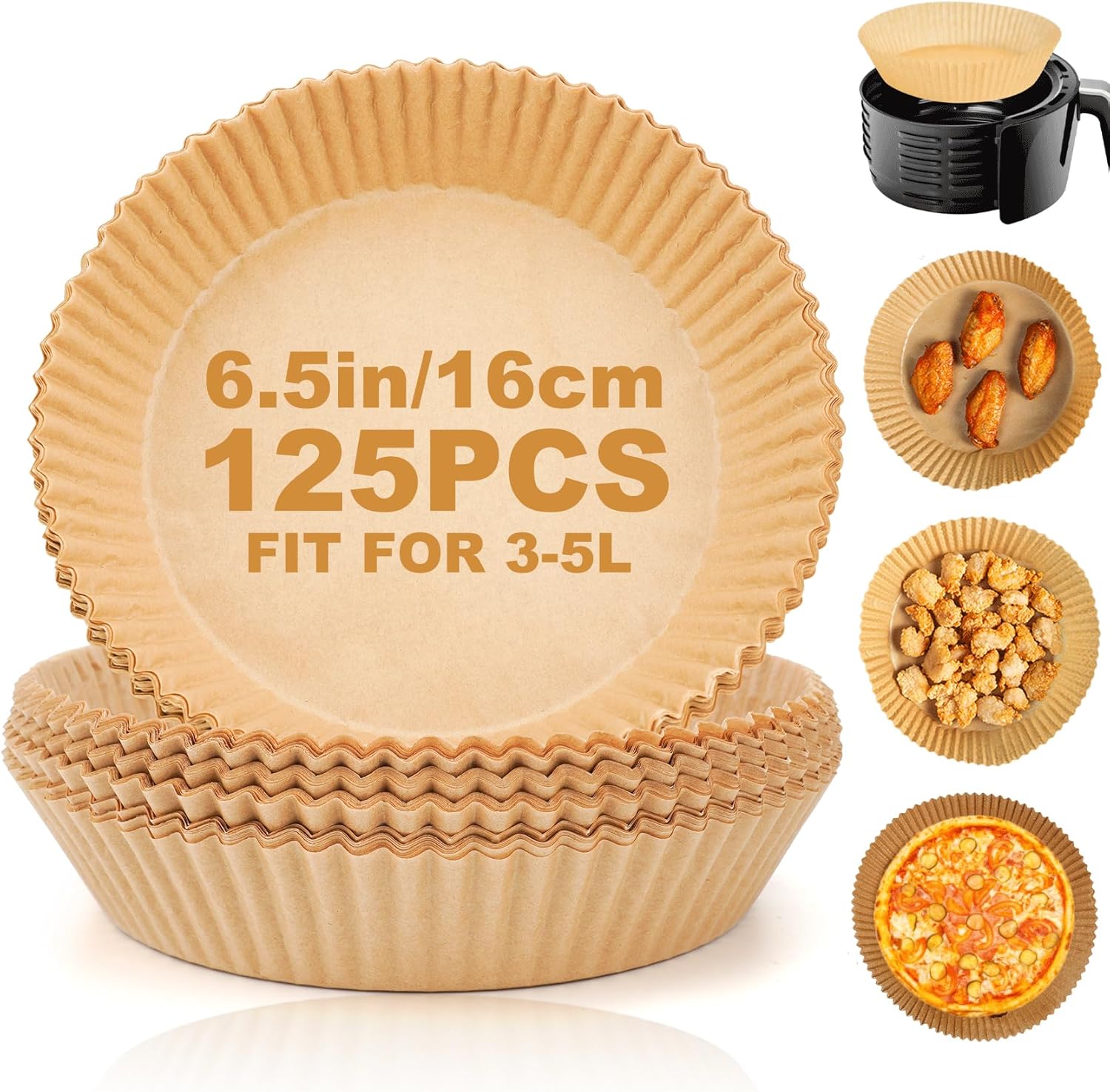 Ctizne Air Fryer Liners Disposable Round 6.5Inch/1...