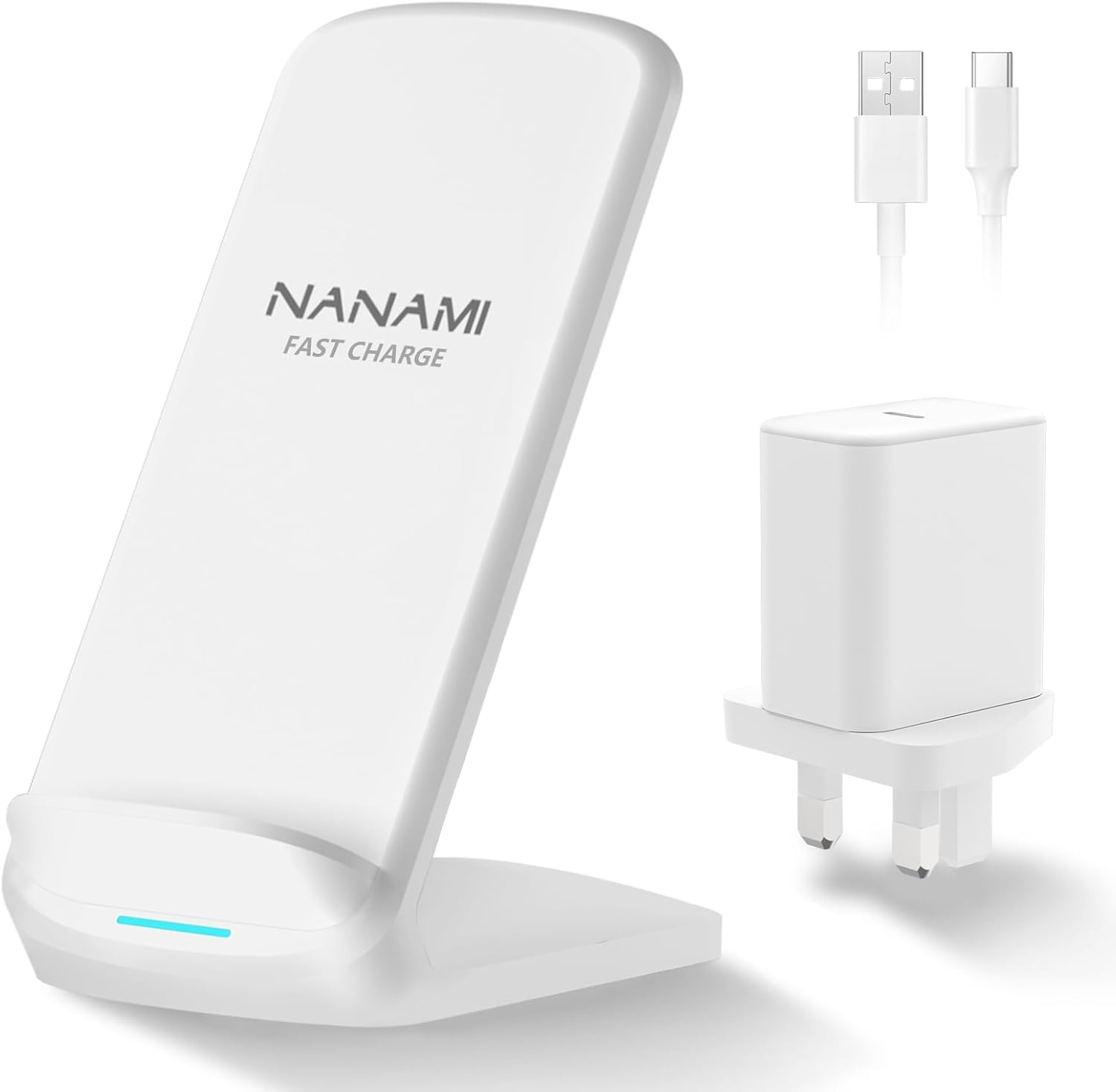 NANAMI Wireless Charger for iPhone and Samsung, Qi Cordless Charger with Plug fo...