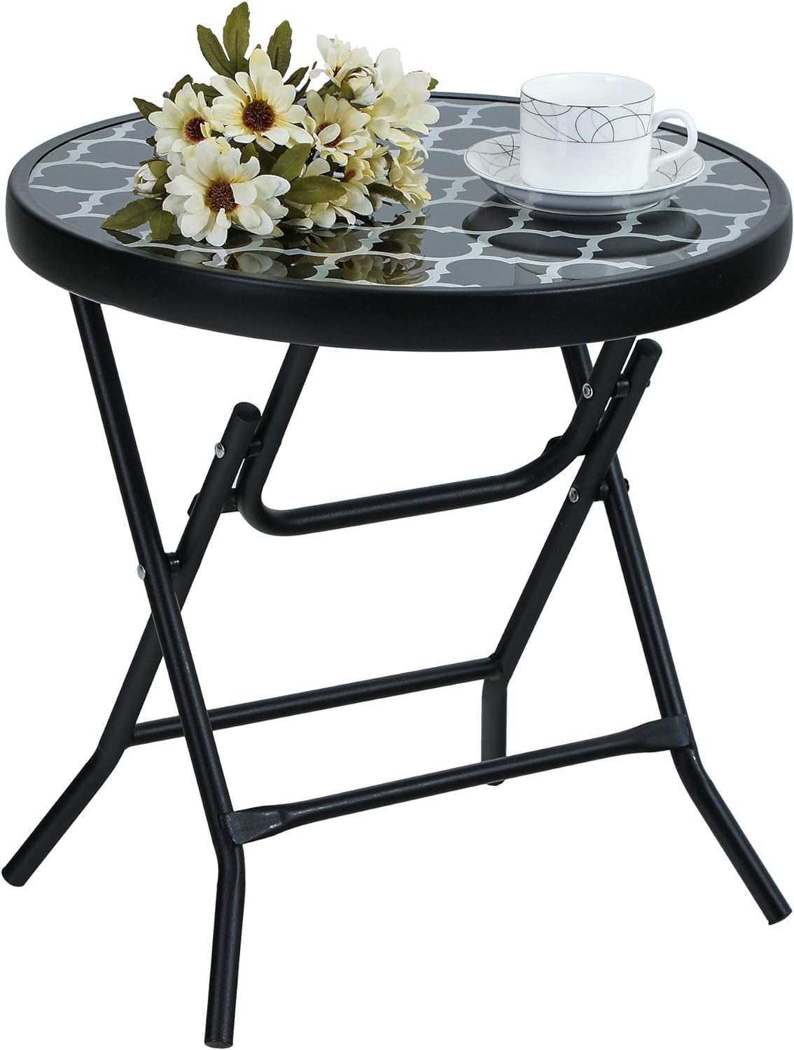 PHI VILLA Folding Side Table, Foldable Coffee Table, Outdoor Garden Table, Small...