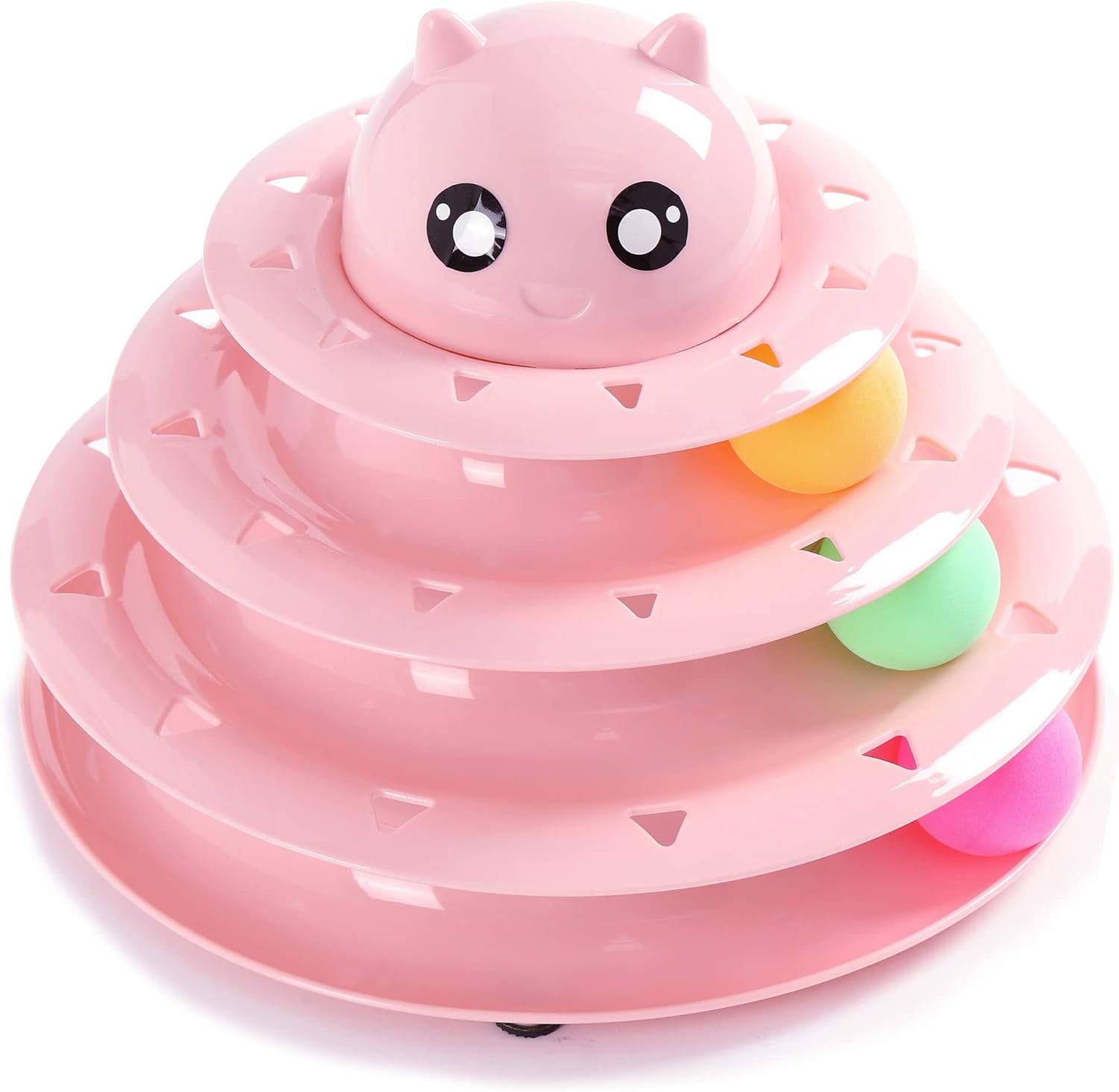 Vealind Cat Toys Interactive Fun Roller Exerciser 3 Level Tower Ball Toy Kitten...