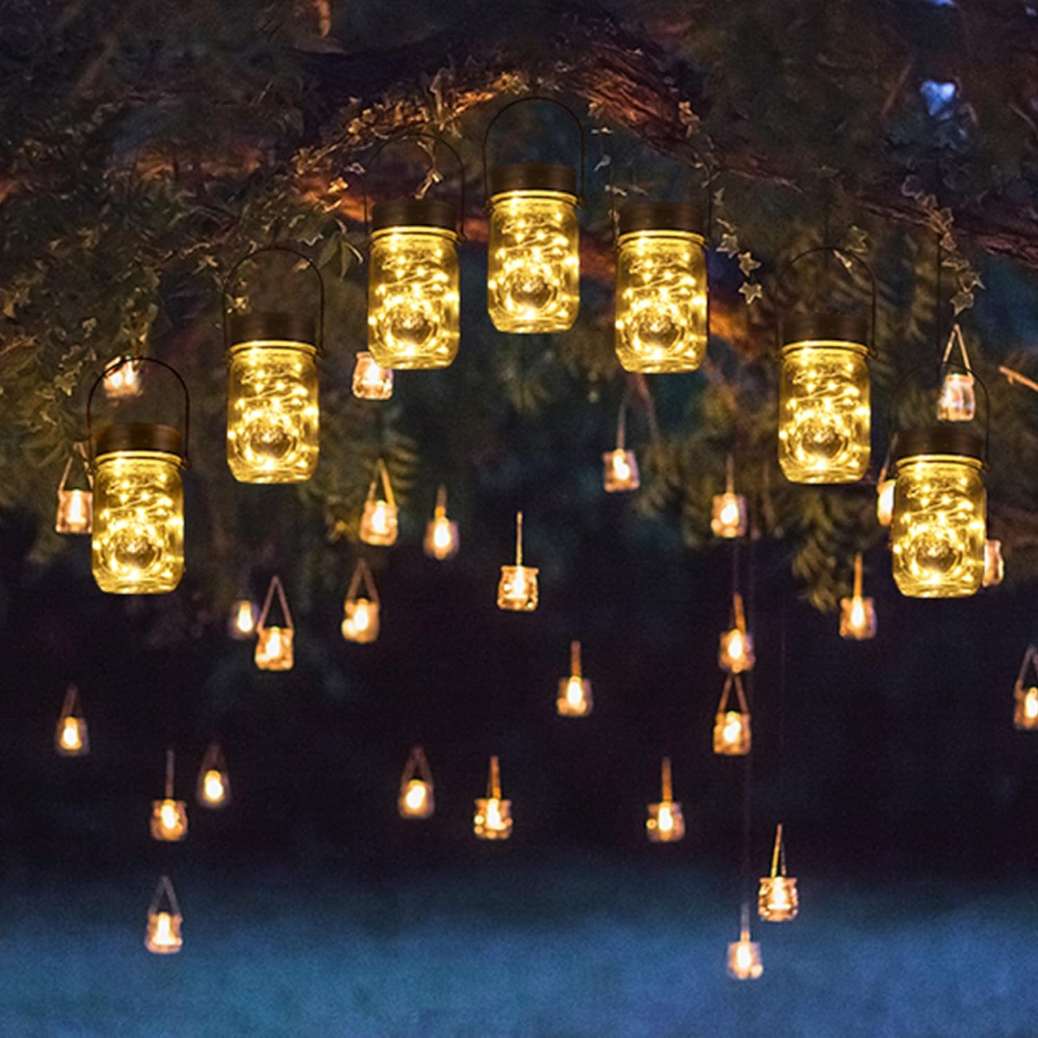 Solpex Solar Mason Jar Lights, 6 Pack Solar Garden Lights 30 LED Mason Jar Solar...