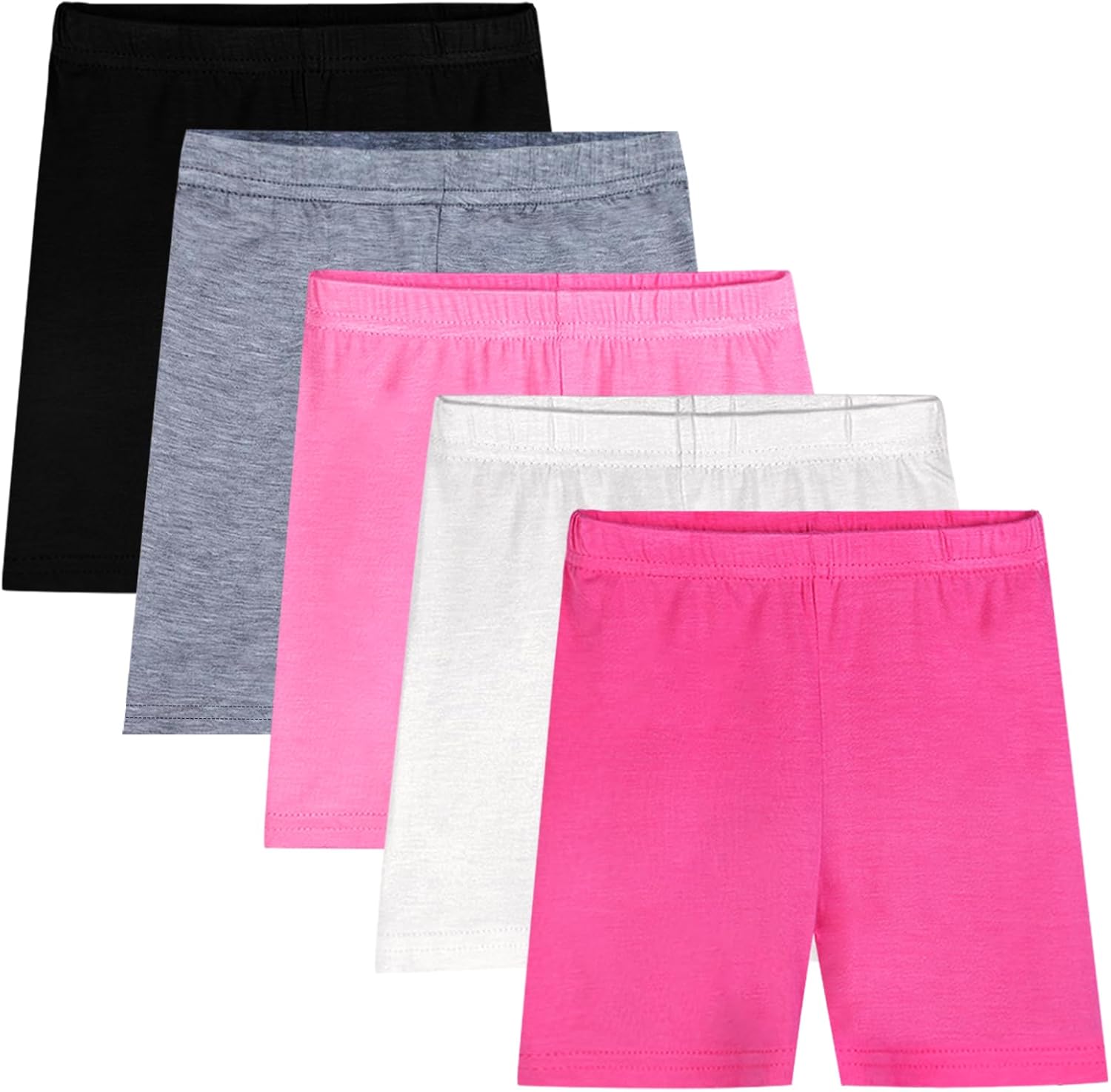 Auranso Girls Dance Shorts Kids Solid Color Breathable Bike Shorts Stretchy Unde...