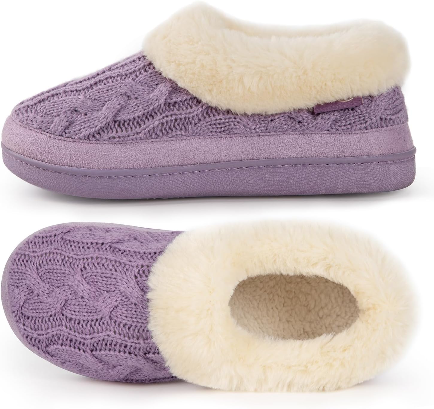 VeraCosy Moc Slippers, Special Ladies' Warm Knitted Faux Suede, High-Quality Mem...
