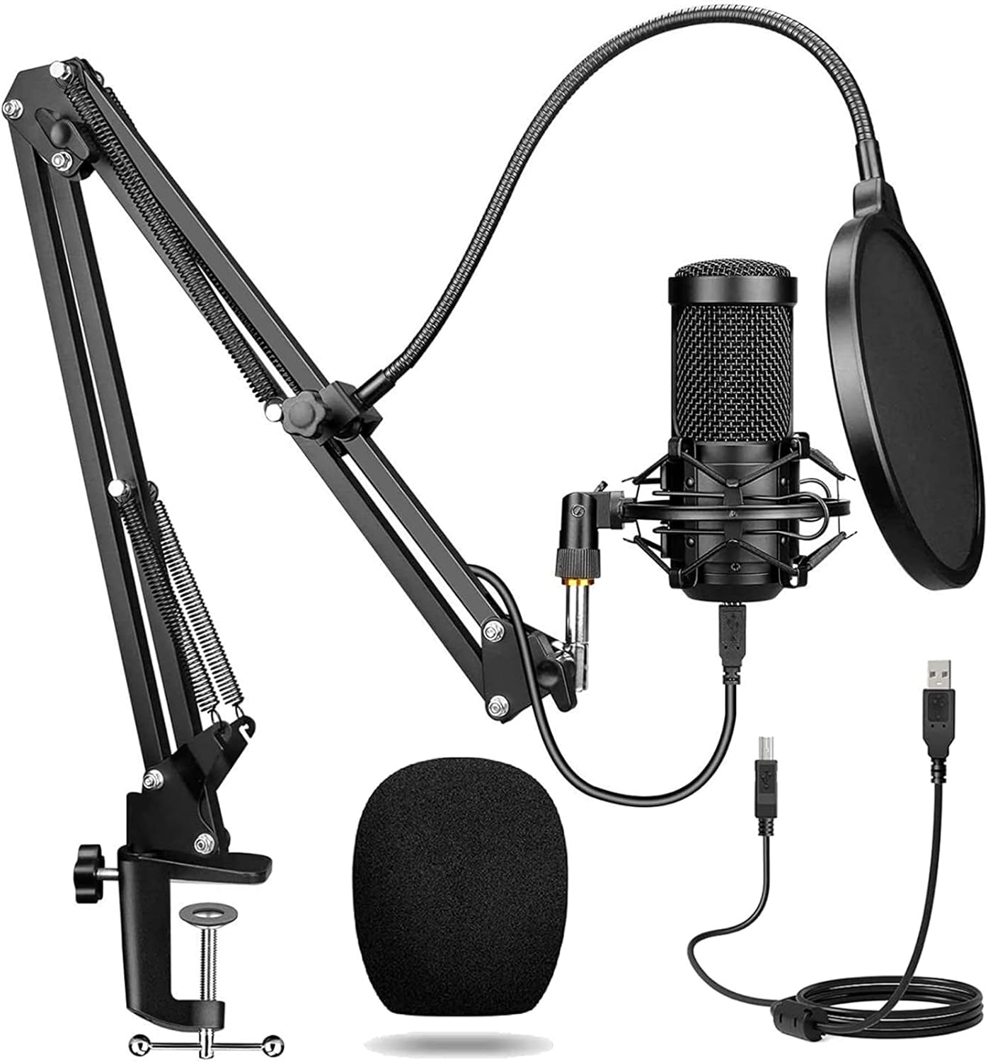 Enocos USB Microphone, Studio Cardioid Condenser Microphone Kit for Gaming, Stre...