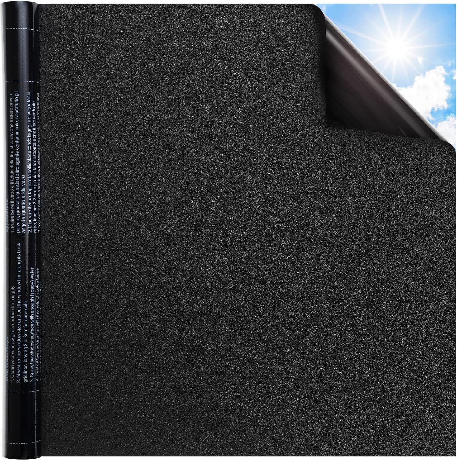 DOWELL Blackout Window Film Privacy, Blackout Film for Glass Windows 60x200cm, R...