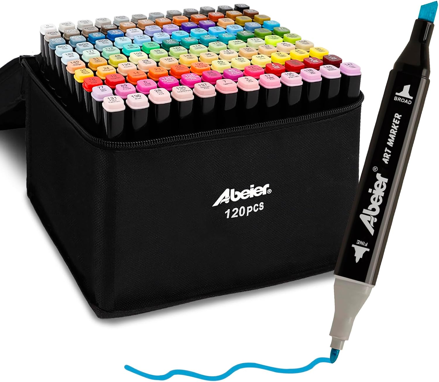 Alcohol Markers Set,120 Colors Permanent Art Markers Set,Alcohol Based Dual Tip...