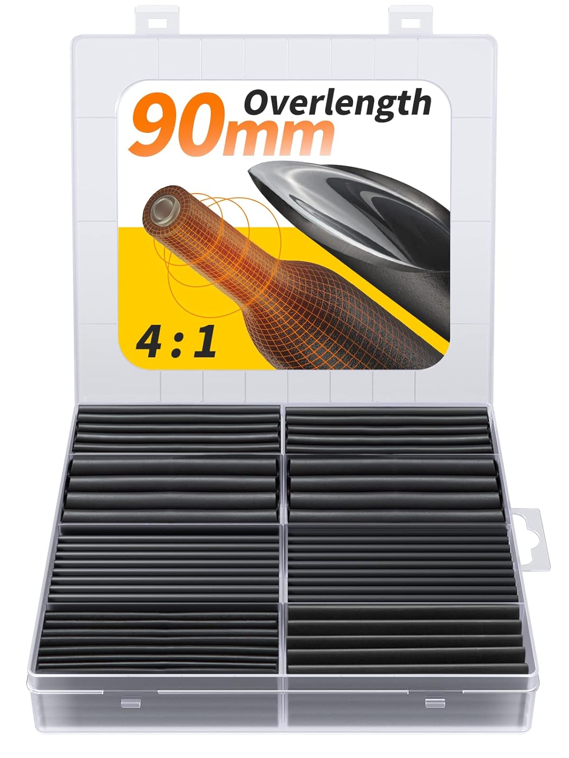 Eventronic 90mm Overlength Heat Shrink Tubing Kit - 4:1 high Shrinkage Oversize...