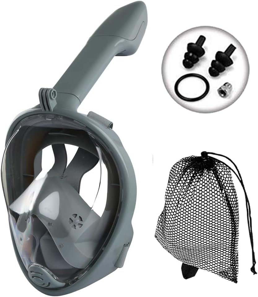 Snorkel Mask Full Face JRing 180° Panoramic View Safe Breathing System Diving Ma...