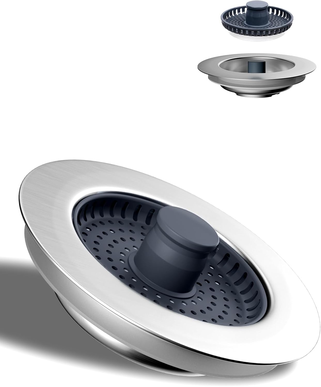 Hibbent Kitchen Sink Plug,Upgraded 3 in 1 Kitchen Sink Strainer and Stopper Comb...
