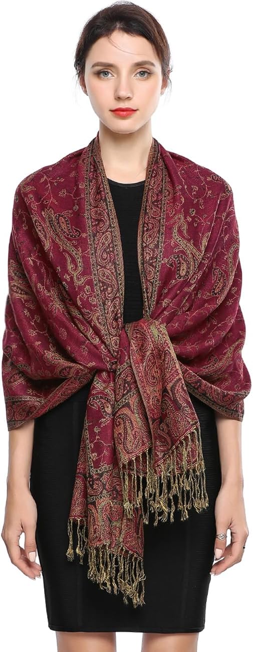 EASE LEAP Women Pashmina Shawls and Wraps Winter Reversible Paisley Hijab Ladies...