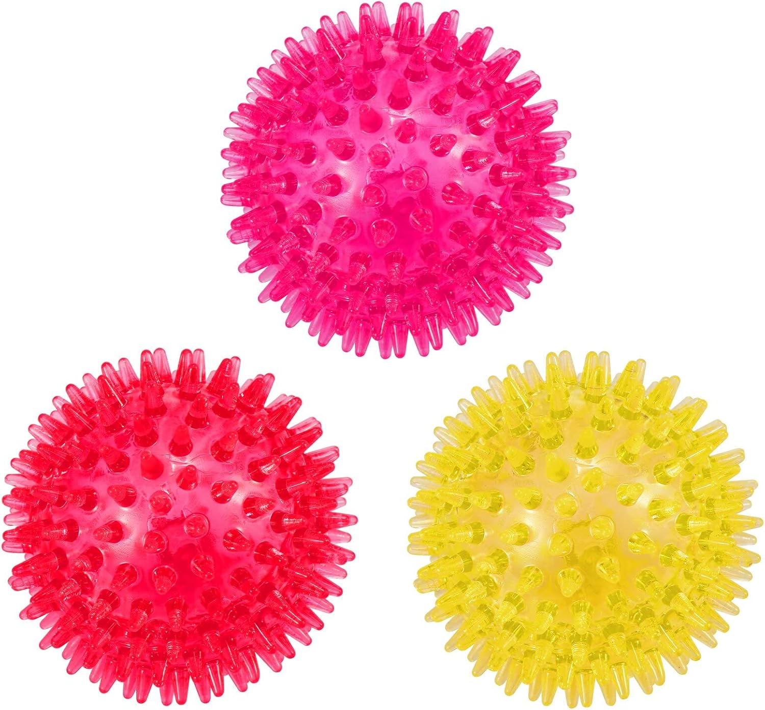 petizer 3-PACK6.5cm Squeaky Dog Ball Toys ，Dogs Chew Spiky Ball ， Floatable Do...