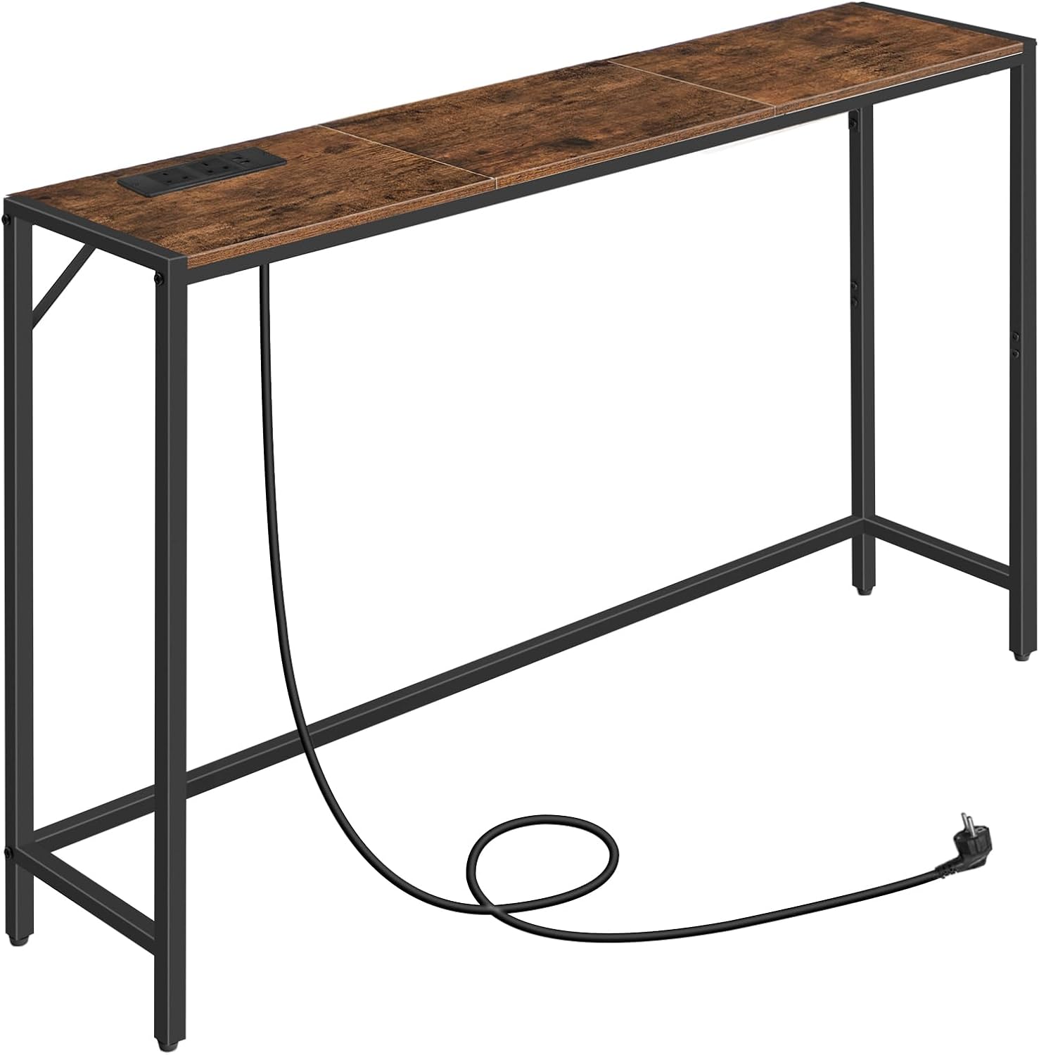 MAHANCRIS Console Table, Narrow Sofa Table, 110 x 24 CM Entrance Table with Powe...