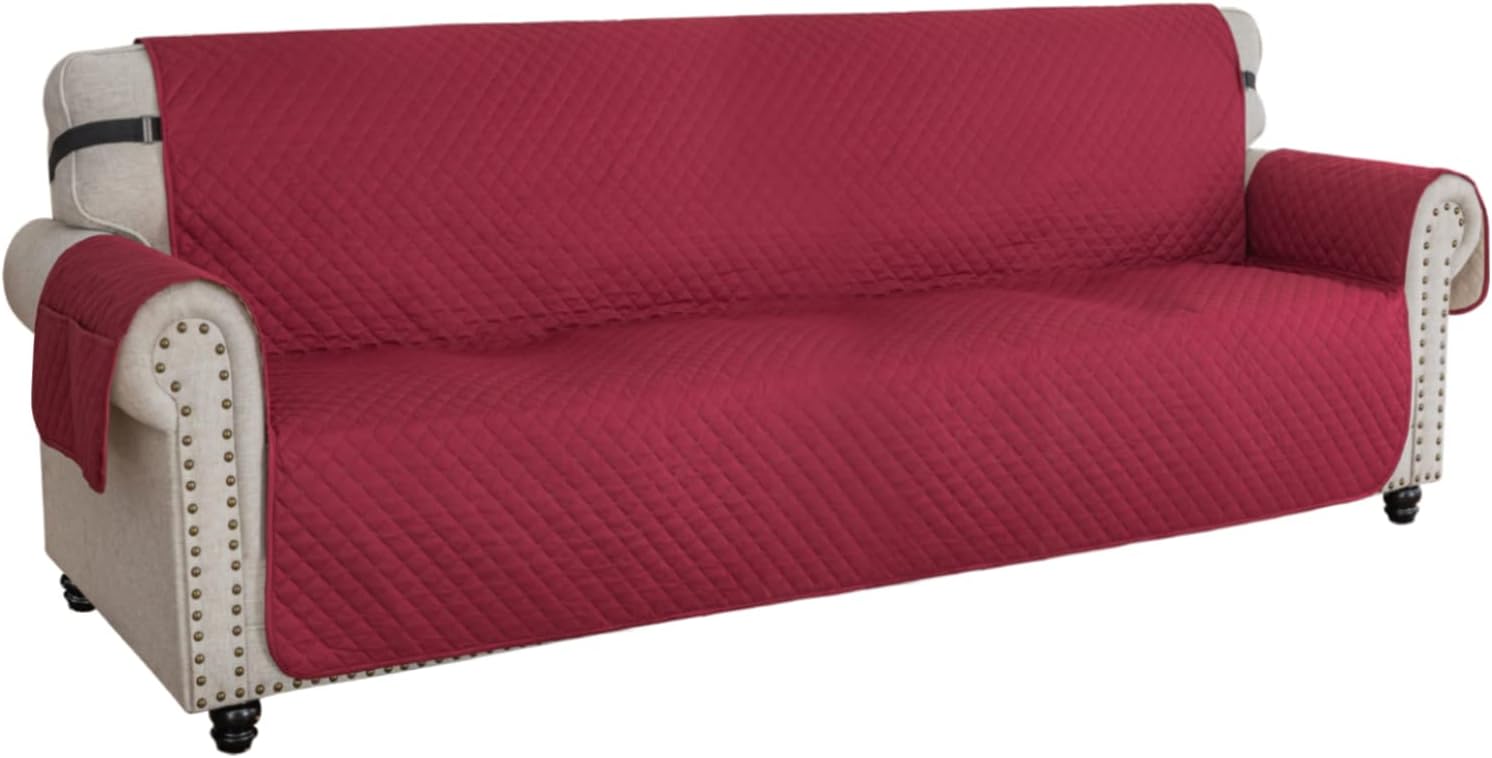 XINEAGE Quilted Sofa Covers 4 Seater, Water Resistant Sofa Slipcovers with Pocke...