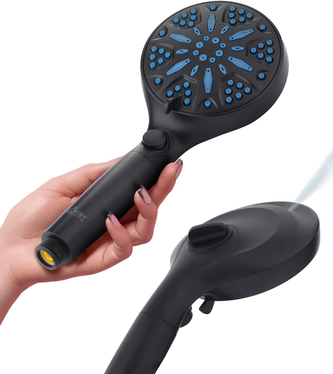 Lokby 10 Settings Water Saving Shower Head - Build-in 2 Power Spray - Shower Hea...