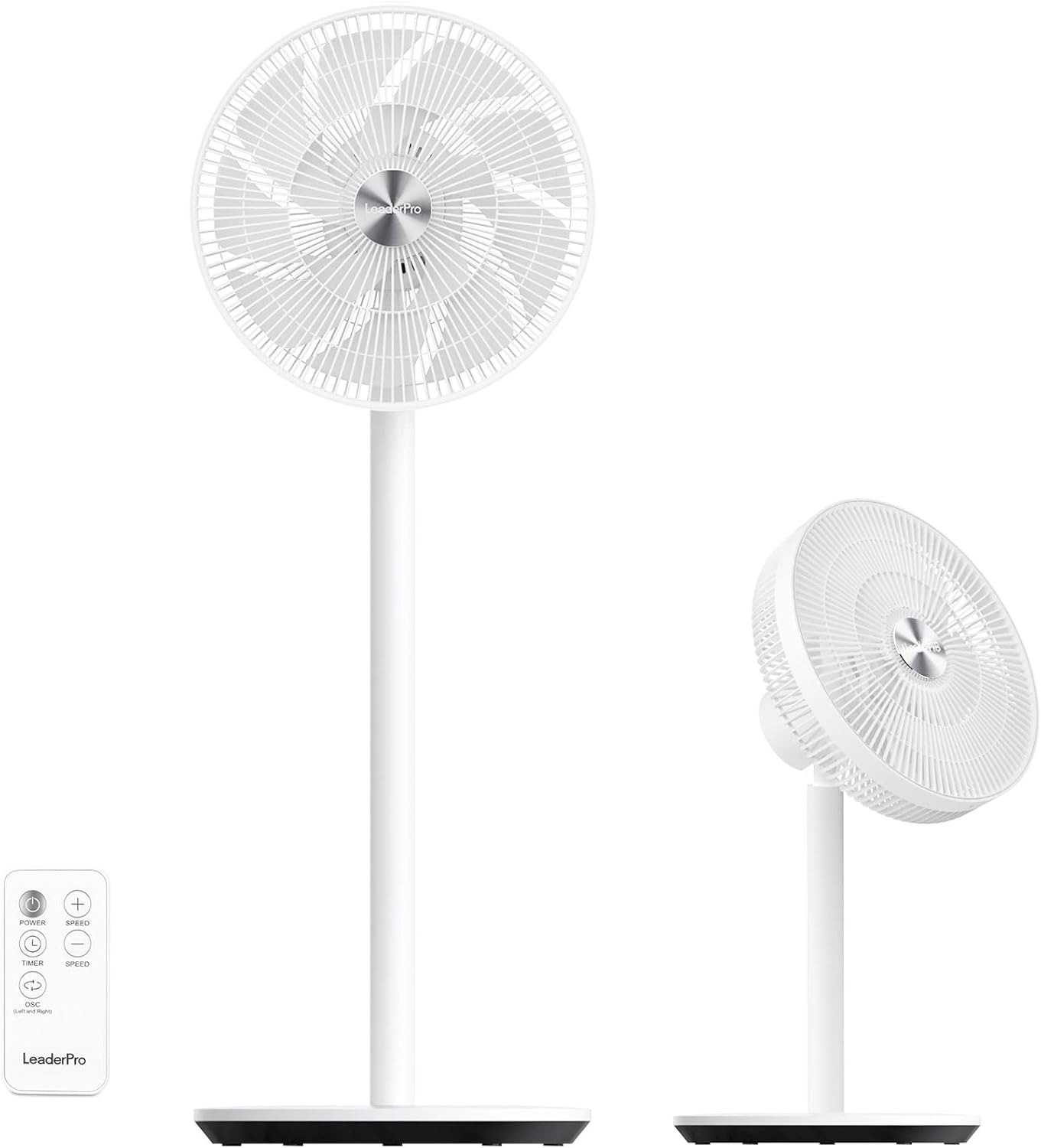 LeaderPro 2in1 DC Fans Standing 3D Oscillating Pedestal Fan with Remote Control|...