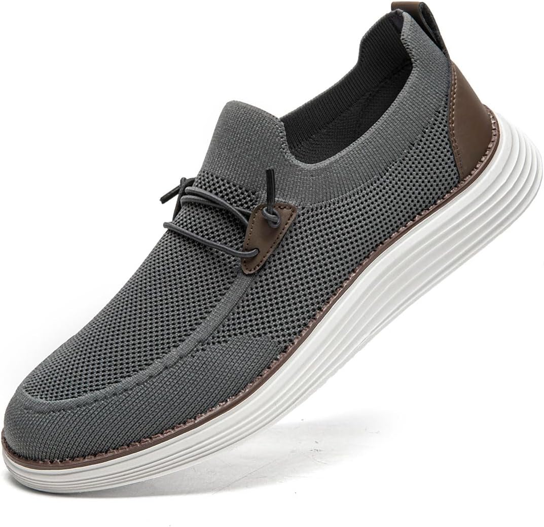 CAIQDM Men's Walking Fitness Sneakers Flat Jogging Fitness Sneakers Men's Traini...