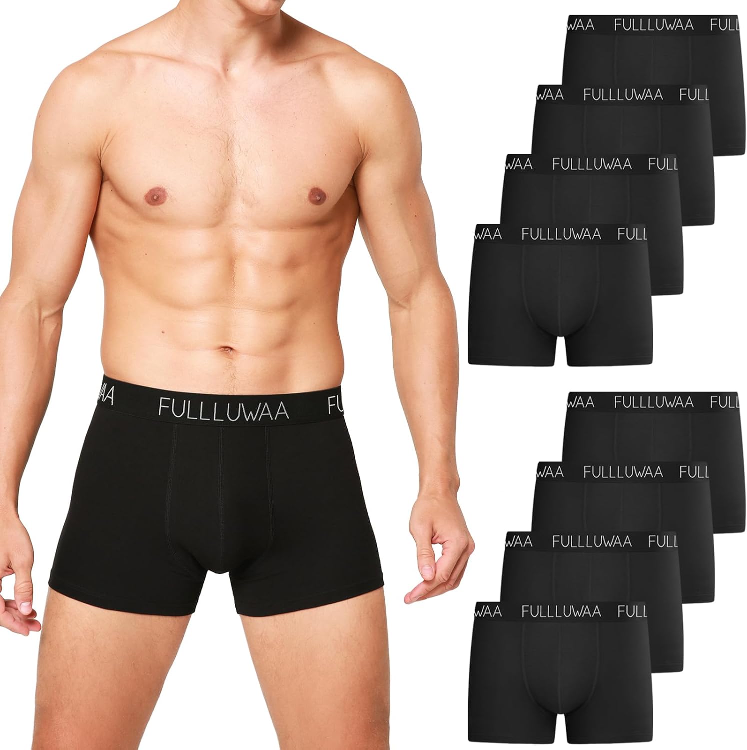Fullluwaa Boxer Men Multipack (Pack of 8) Underwear Men's Trunks Cotton Briefs F...