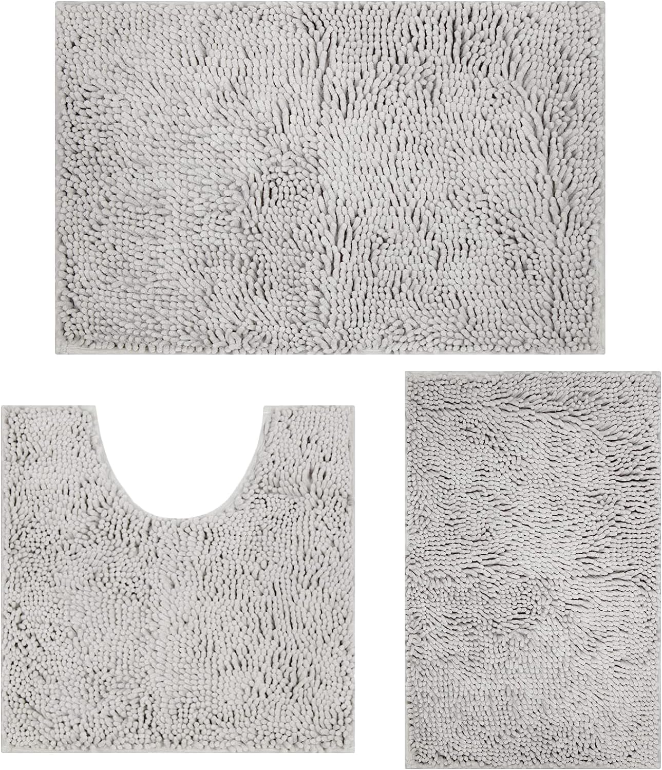 RUN HELIX Ultra Soft Chenille Bath Mat Non Slip, Bath Mat Set 3, Shaggy Bathroom...