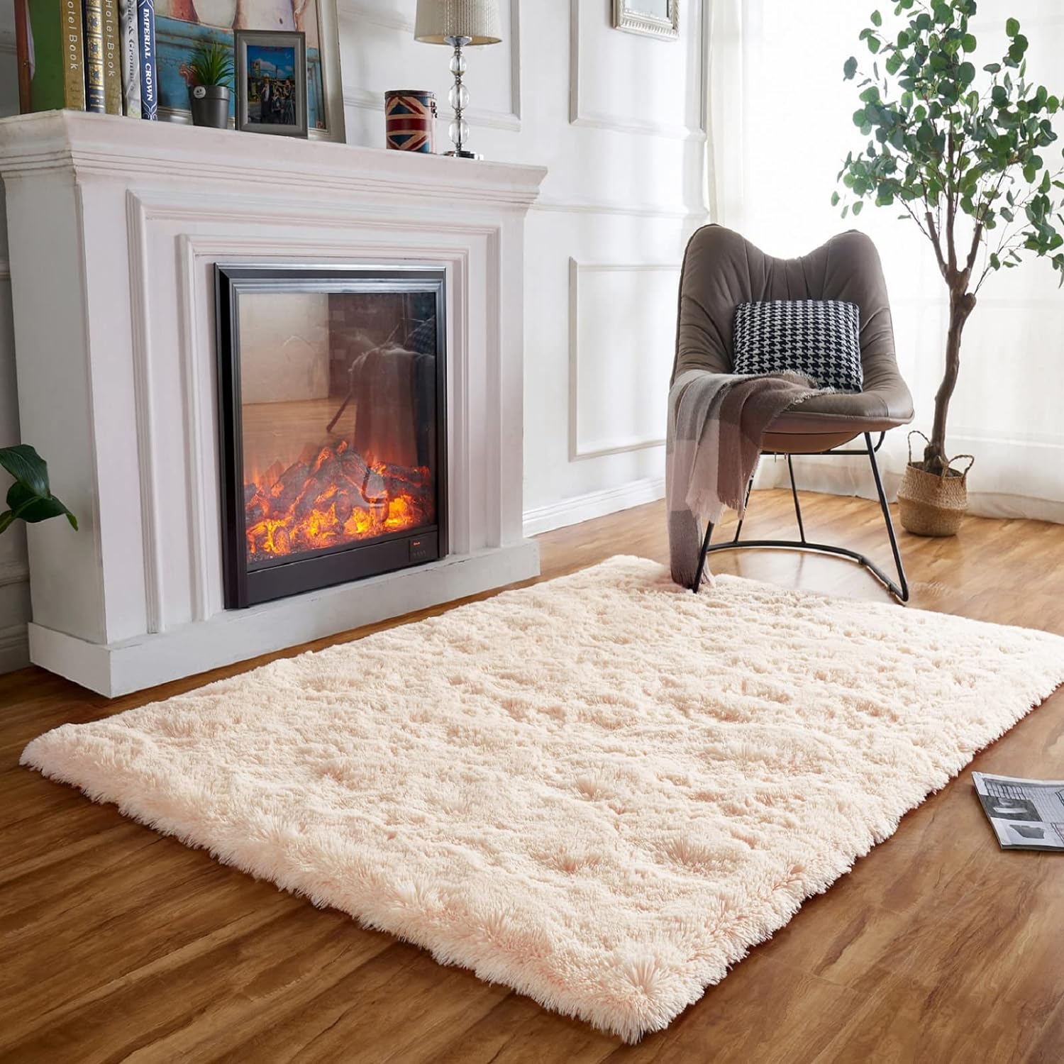 Obundi Small Rugs,Non Slip Rugs for Living Room,Beige Bedroom Rug,Washable Soft...
